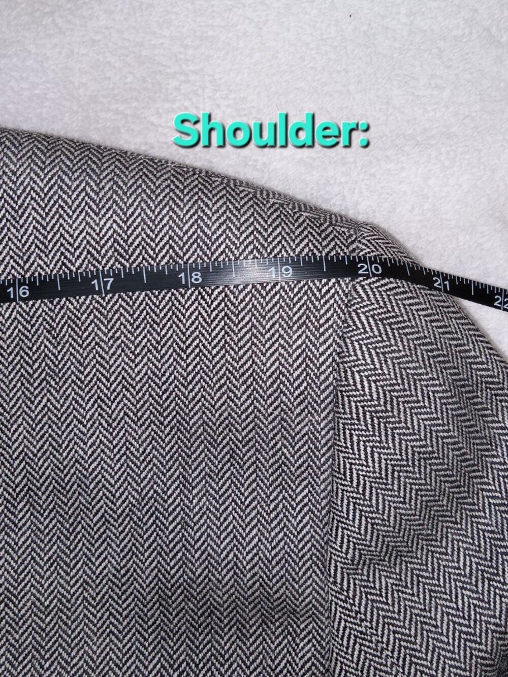 Hart Schaffner Marx Blazer 42S Gray Herringbone Wool USA Union Made Vintage - Picture 14 of 15